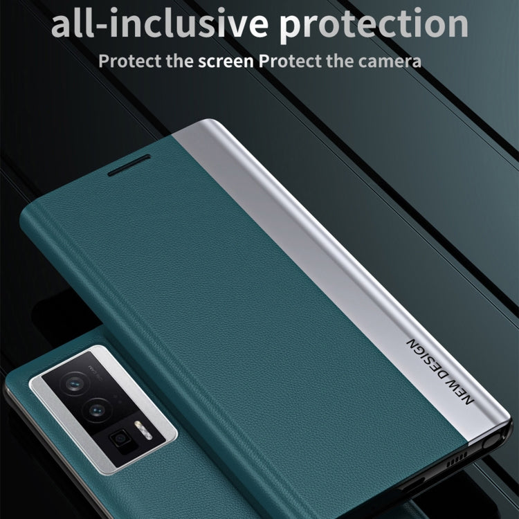 For Xiaomi Poco F5 Pro Side Side Electroplated Magnetic Leather Phone Case(Silver) - free shipping - PMC TechLife - Order now!