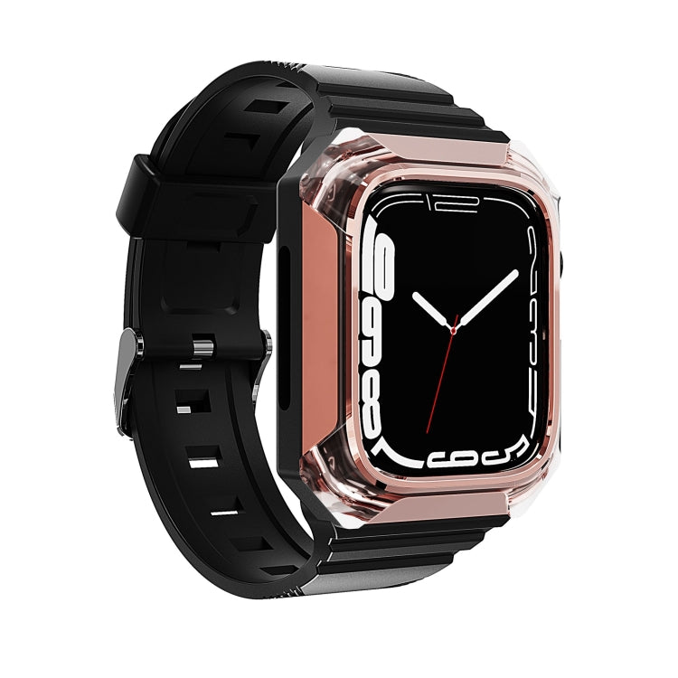 Armor Case Integrated TPU Watch Band For Apple Watch 8 45mm(Rose Gold) - Watch Bands by PMC TechLife | Online Shopping South Africa | PMC TechLife