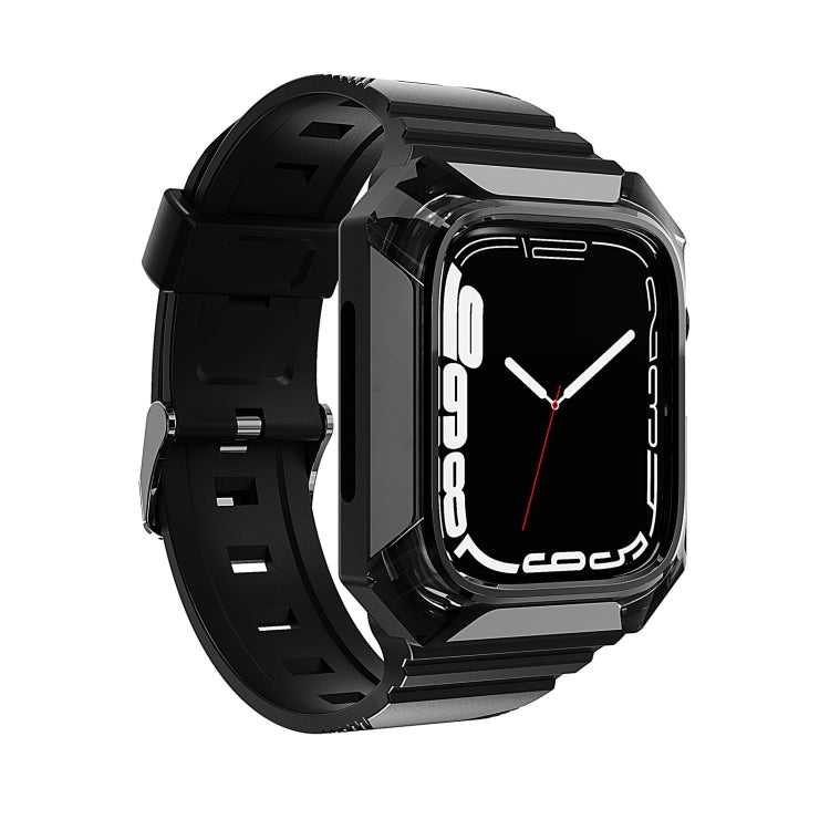 Armor Case Integrated TPU Watch Band For Apple Watch 6 44mm(Black) - Watch Bands by PMC TechLife | Online Shopping South Africa | PMC TechLife