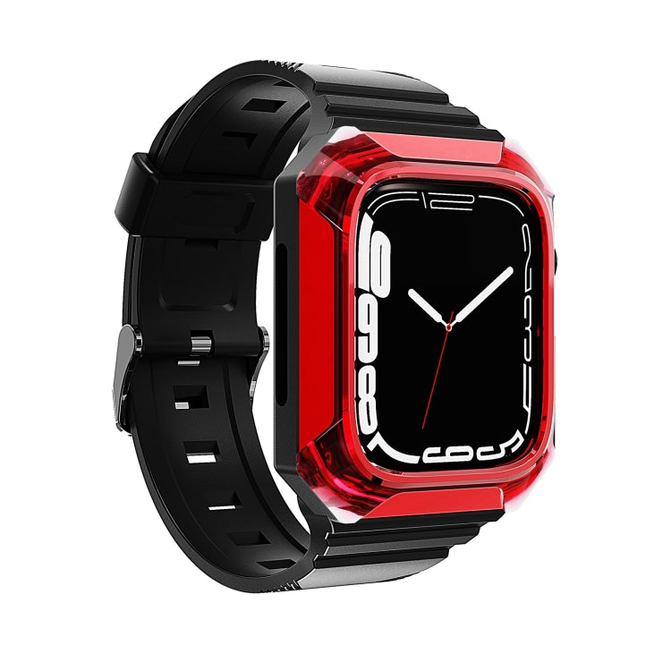 Armor Case Integrated TPU Watch Band For Apple Watch 6 44mm(Red) - Watch Bands by PMC TechLife | Online Shopping South Africa | PMC TechLife