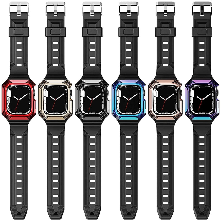 Armor Case Integrated TPU Watch Band For Apple Watch 6 44mm(Black) - Watch Bands by PMC TechLife | Online Shopping South Africa | PMC TechLife
