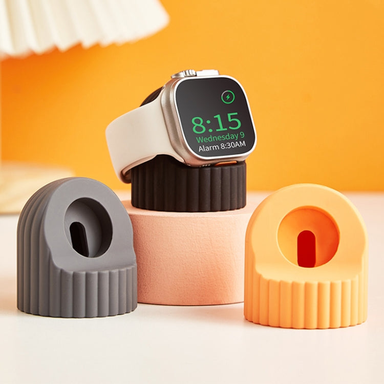 For Apple Watch Wave Pattern Silicone Watch Charging Stand(Black) - Charger / Holder by PMC Jewellery | Online Shopping South Africa | PMC Jewellery