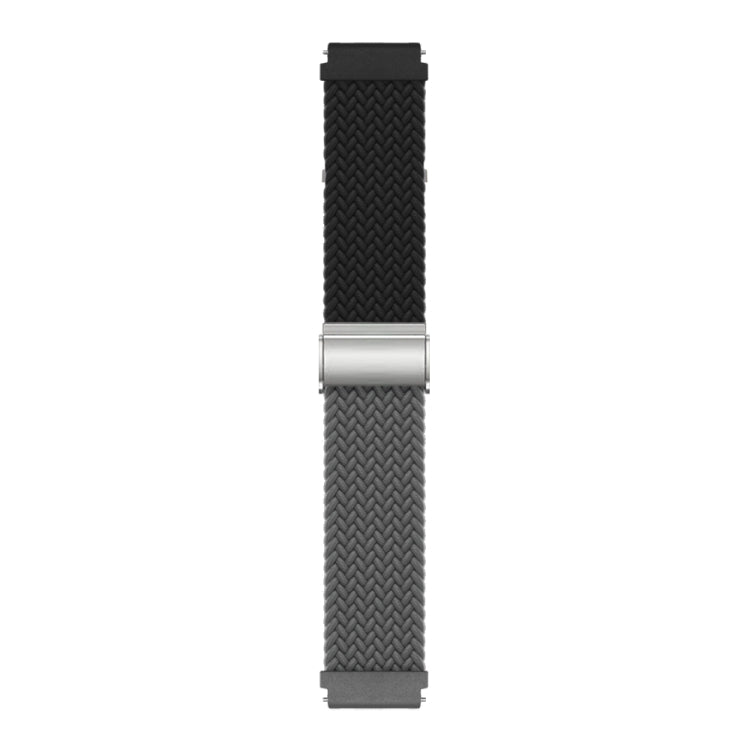 20mm Buckle Braided Nylon Watch Band(Black Grey) - 20mm Bands by PMC Jewellery | Online Shopping South Africa | PMC Jewellery