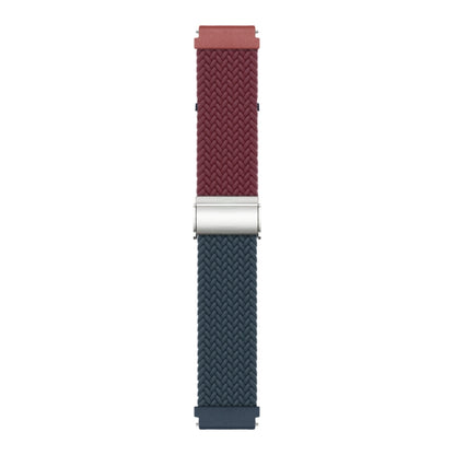 20mm Buckle Braided Nylon Watch Band(Wine Red Blue) - 20mm Bands by PMC Jewellery | Online Shopping South Africa | PMC Jewellery