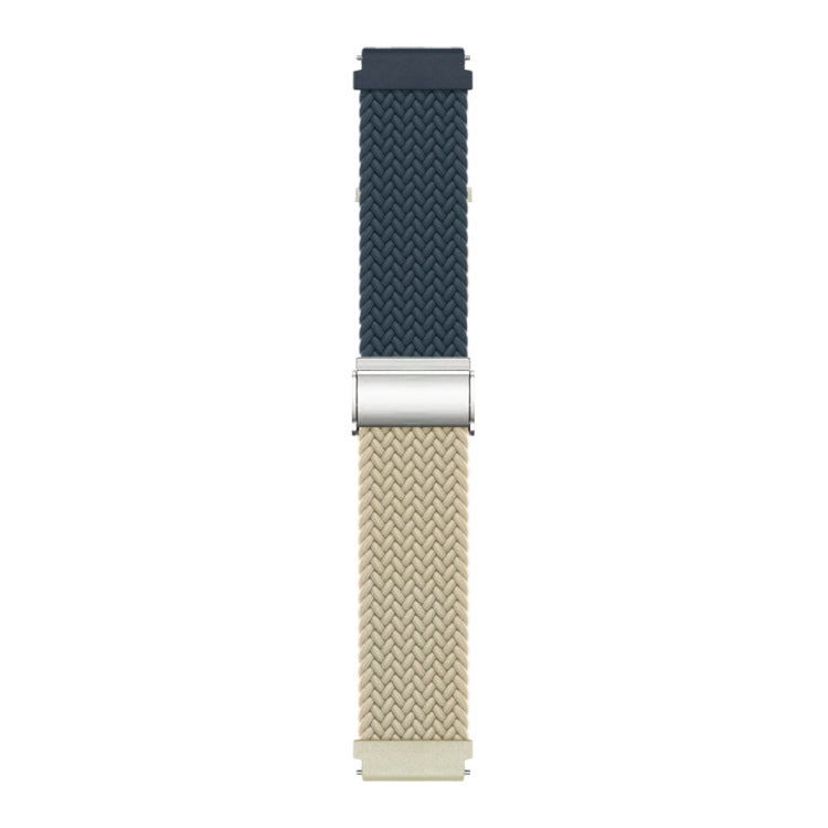 20mm Buckle Braided Nylon Watch Band(Dark Blue Beige) - 20mm Bands by PMC Jewellery | Online Shopping South Africa | PMC Jewellery