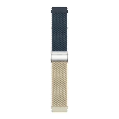 22mm Buckle Braided Nylon Watch Band(Dark Blue Beige) - 22mm Bands by PMC Jewellery | Online Shopping South Africa | PMC Jewellery