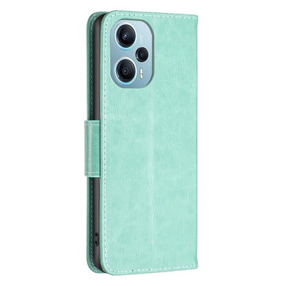 For Xiaomi Poco F5 5G / Redmi Note 12 Turbo Two Butterflies Embossing Leather Phone Case(Green) - Xiaomi Cases by PMC Jewellery | Online Shopping South Africa | PMC Jewellery