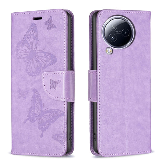 For Xiaomi Civi 3 5G Two Butterflies Embossing Leather Phone Case(Purple) - Xiaomi Cases by PMC Jewellery | Online Shopping South Africa | PMC Jewellery