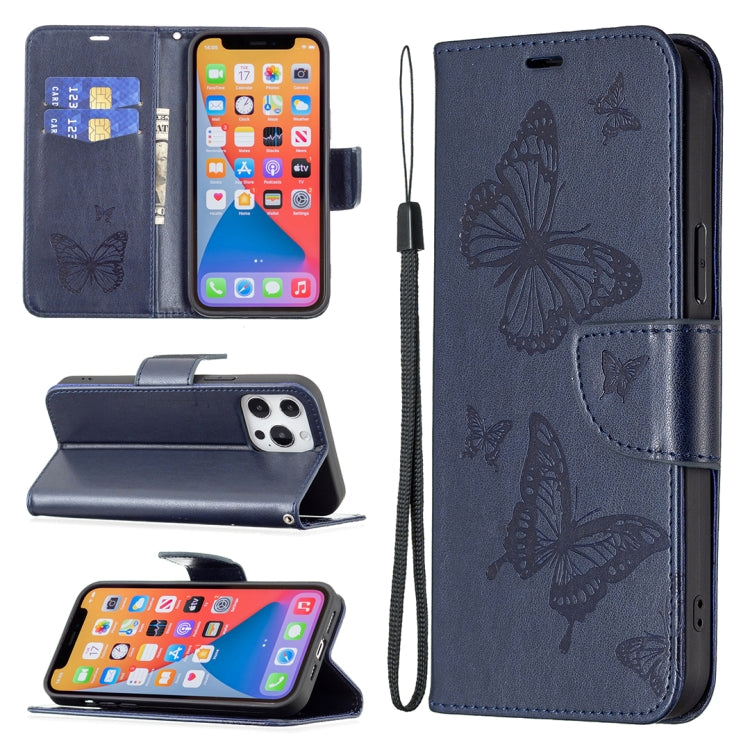 For Xiaomi Redmi 12 4G Two Butterflies Embossing Leather Phone Case(Blue) - free shipping - PMC TechLife - Order now!