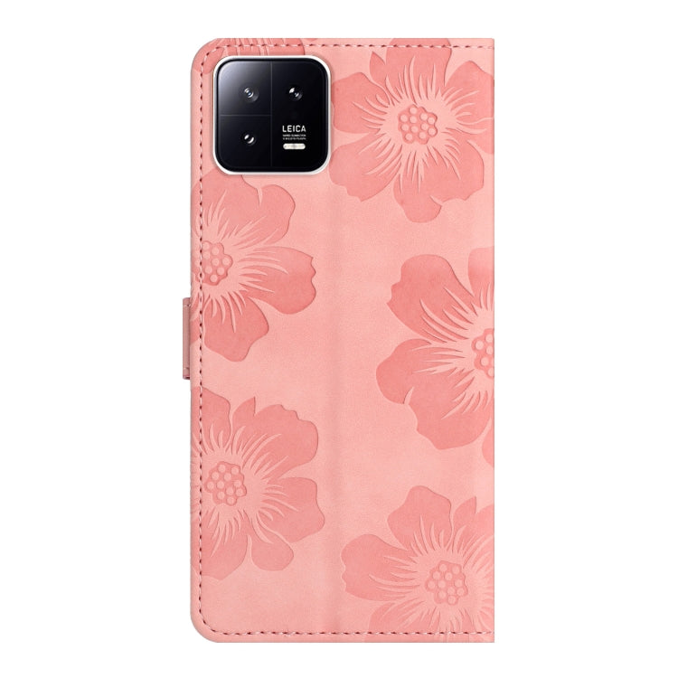 For Xiaomi 13 Pro Flower Embossing Pattern Leather Phone Case(Pink) - free shipping - PMC TechLife - Order now!