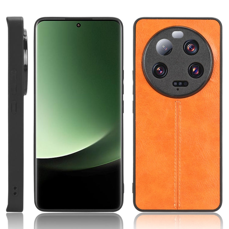 For Xiaomi 13 Ultra Sewing Cow Pattern Skin PC + PU + TPU Phone Case(Orange) - free shipping - PMC TechLife - Order now!