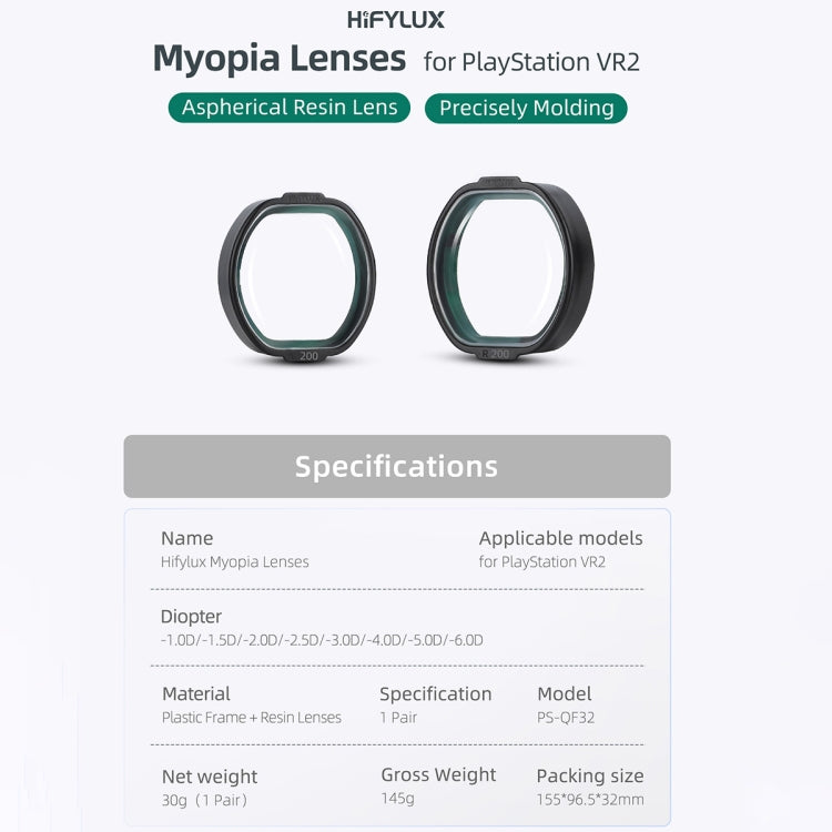 For PlayStation VR2 Hifylux Myopia Glasses Aspherical Resin Lens(-5.0D) - free shipping - PMC TechLife - Order now!