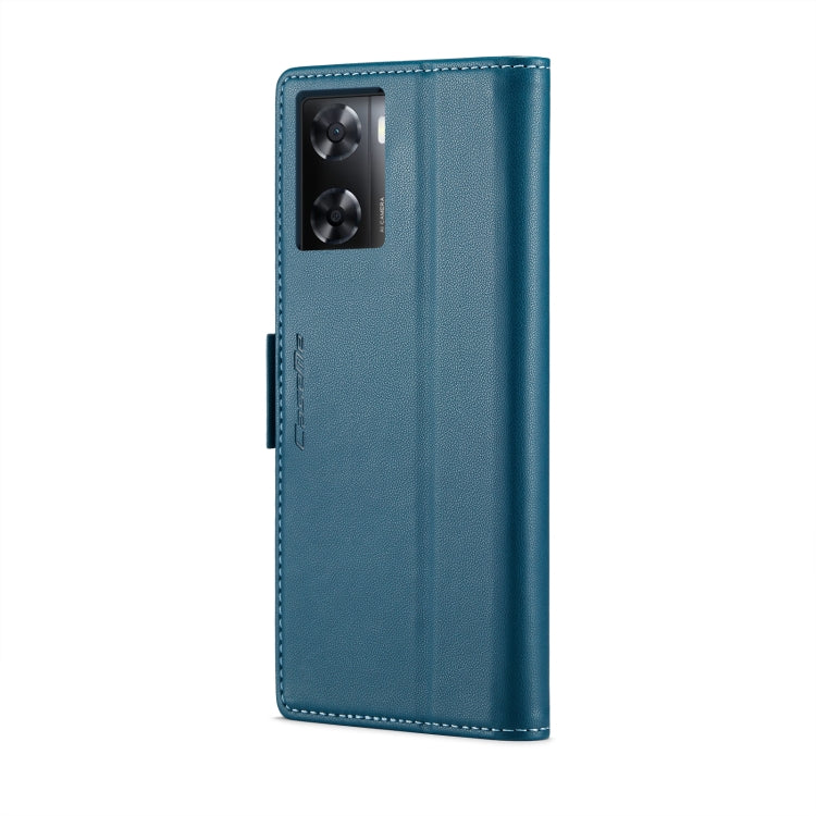 For OPPO A57 4G Global/A57s 4G Global CaseMe 023 Butterfly Buckle Litchi Texture RFID Anti-theft Leather Phone Case(Blue) - OPPO Cases by CaseMe | Online Shopping South Africa | PMC Jewellery | Buy Now Pay Later Mobicred