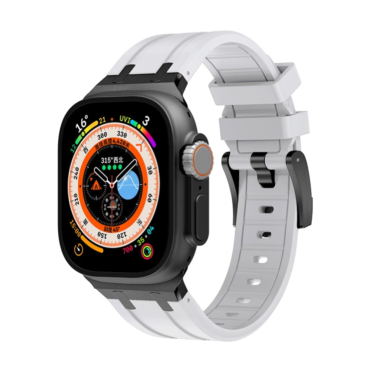 AP Silicone Watch Band For Apple Watch Ultra 49mm(Black White) - Watch Bands by PMC TechLife | Online Shopping South Africa | PMC TechLife
