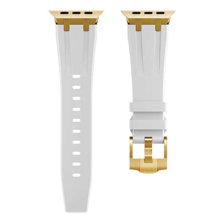 AP Silicone Watch Band For Apple Watch Ultra 49mm(Gold White) - Watch Bands by PMC Jewellery | Online Shopping South Africa | PMC Jewellery