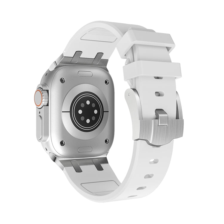 AP Silicone Watch Band For Apple Watch Ultra 49mm(Silver White) - Watch Bands by PMC TechLife | Online Shopping South Africa | PMC TechLife