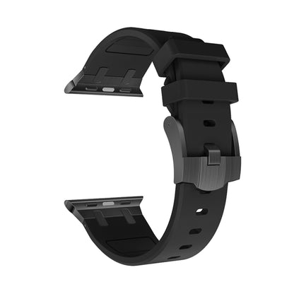 AP Silicone Watch Band For Apple Watch 8 41mm(Black Black) - Watch Bands by PMC Jewellery | Online Shopping South Africa | PMC Jewellery