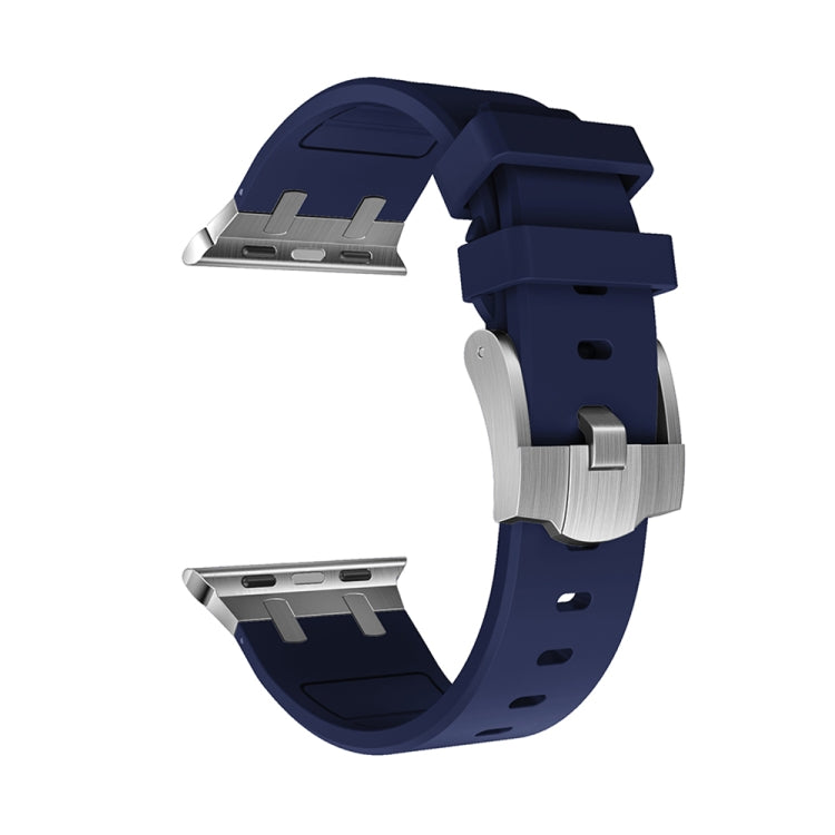 AP Silicone Watch Band For Apple Watch 8 41mm(Silver Blue) - Watch Bands by PMC TechLife | Online Shopping South Africa | PMC TechLife
