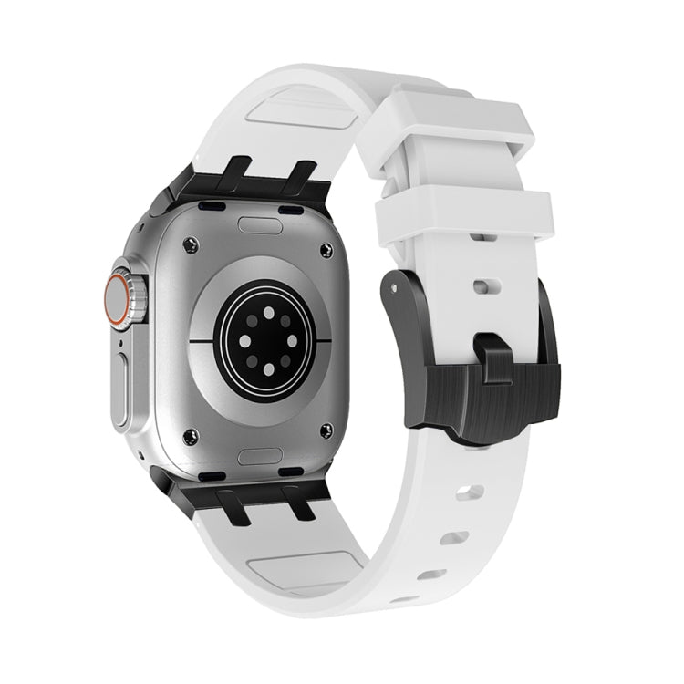 AP Silicone Watch Band For Apple Watch 8 41mm(Black White) - Watch Bands by PMC TechLife | Online Shopping South Africa | PMC TechLife