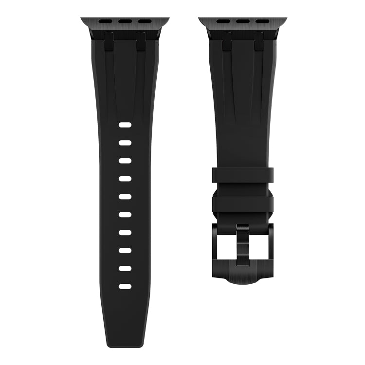 AP Silicone Watch Band For Apple Watch 8 45mm(Black Black) - Watch Bands by PMC Jewellery | Online Shopping South Africa | PMC Jewellery