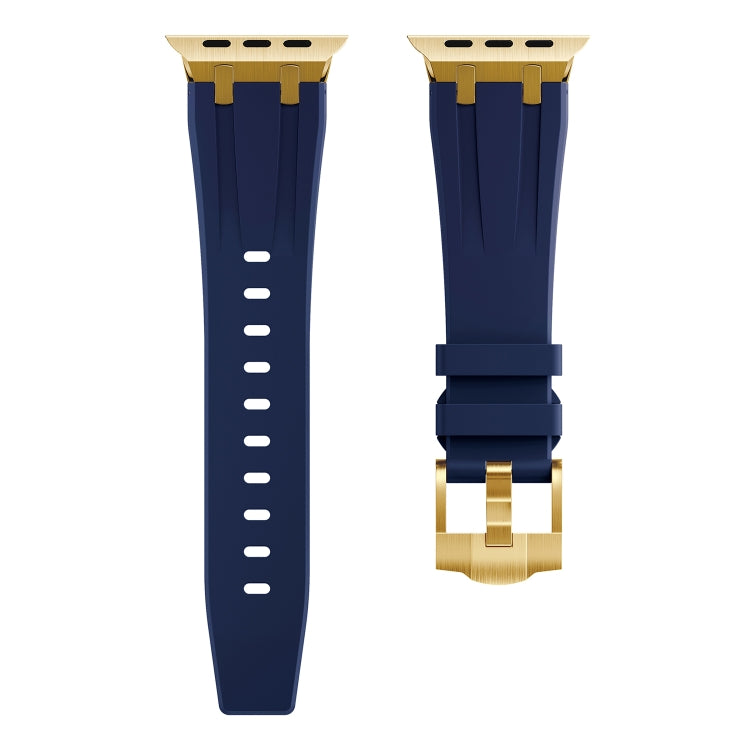 AP Silicone Watch Band For Apple Watch 8 45mm(Gold Blue) - Watch Bands by PMC Jewellery | Online Shopping South Africa | PMC Jewellery