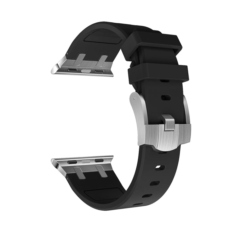 AP Silicone Watch Band For Apple Watch 7 41mm(Silver Black) - Watch Bands by PMC TechLife | Online Shopping South Africa | PMC TechLife