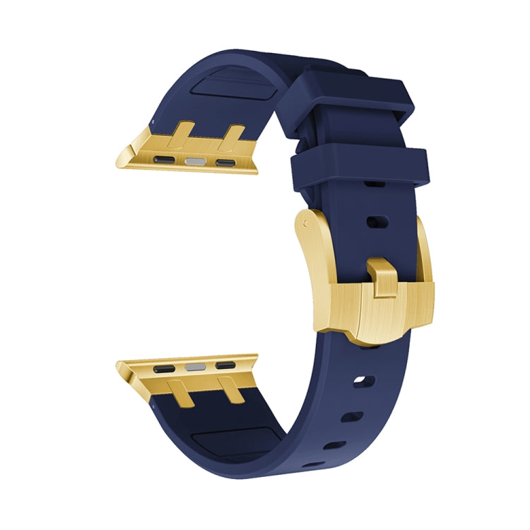 AP Silicone Watch Band For Apple Watch 7 41mm(Gold Blue) - Watch Bands by PMC TechLife | Online Shopping South Africa | PMC TechLife