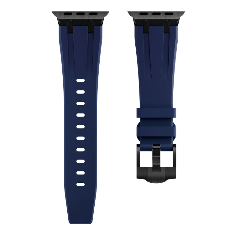 AP Silicone Watch Band For Apple Watch 7 45mm(Black Blue) - Watch Bands by PMC TechLife | Online Shopping South Africa | PMC TechLife