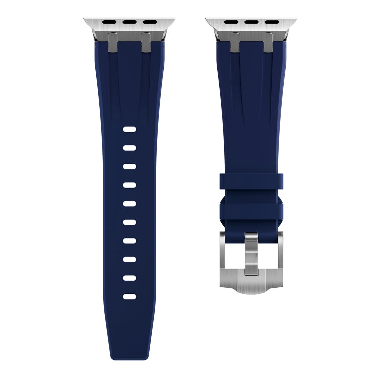 AP Silicone Watch Band For Apple Watch 7 45mm(Silver Blue) - Watch Bands by PMC TechLife | Online Shopping South Africa | PMC TechLife