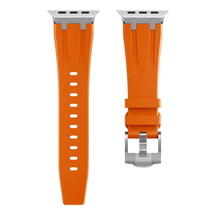 AP Silicone Watch Band For Apple Watch 7 45mm(Silver Orange) - Watch Bands by PMC Jewellery | Online Shopping South Africa | PMC Jewellery