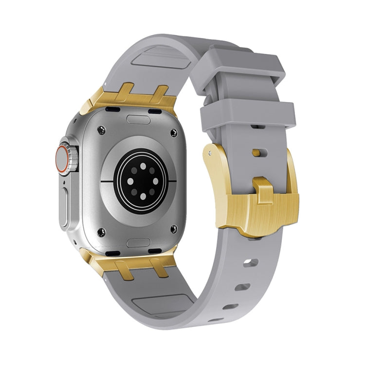 AP Silicone Watch Band For Apple Watch 7 45mm(Gold Grey) - Watch Bands by PMC TechLife | Online Shopping South Africa | PMC TechLife