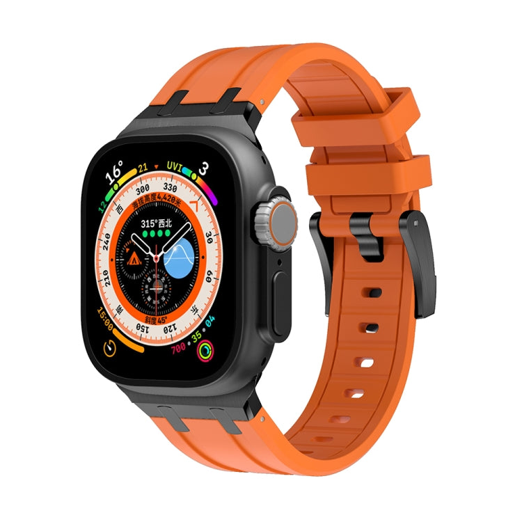 AP Silicone Watch Band For Apple Watch SE 2022 40mm(Black Orange) - Watch Bands by PMC Jewellery | Online Shopping South Africa | PMC Jewellery