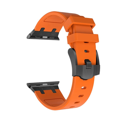 AP Silicone Watch Band For Apple Watch SE 2022 44mm(Black Orange) - Watch Bands by PMC Jewellery | Online Shopping South Africa | PMC Jewellery