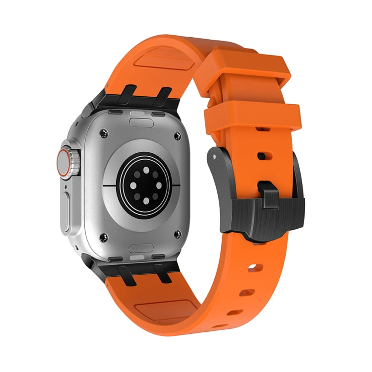 AP Silicone Watch Band For Apple Watch SE 2022 44mm(Black Orange) - Watch Bands by PMC TechLife | Online Shopping South Africa | PMC TechLife
