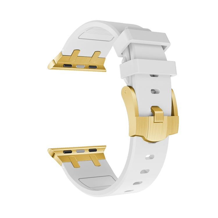 AP Silicone Watch Band For Apple Watch SE 40mm(Gold White) - Watch Bands by PMC TechLife | Online Shopping South Africa | PMC TechLife