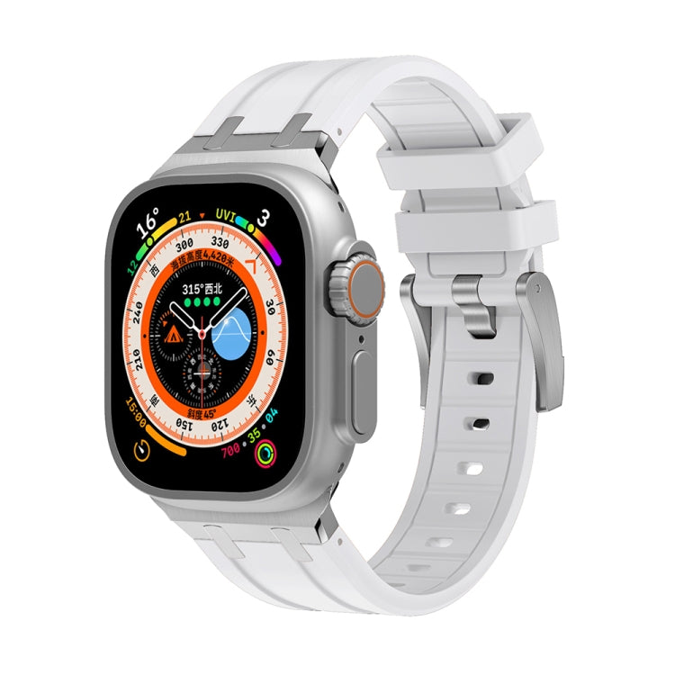AP Silicone Watch Band For Apple Watch SE 44mm(Silver White) - Watch Bands by PMC TechLife | Online Shopping South Africa | PMC TechLife
