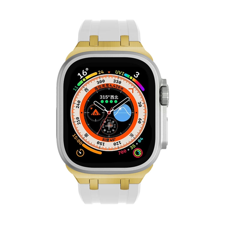 AP Silicone Watch Band For Apple Watch 6 40mm(Gold White) - Watch Bands by PMC TechLife | Online Shopping South Africa | PMC TechLife