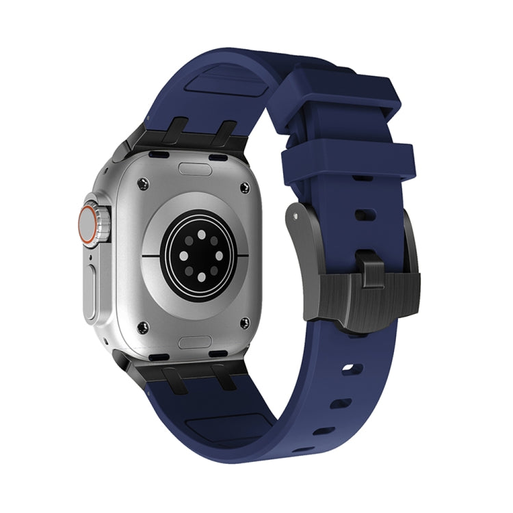 AP Silicone Watch Band For Apple Watch 6 44mm(Black Blue) - Watch Bands by PMC TechLife | Online Shopping South Africa | PMC TechLife
