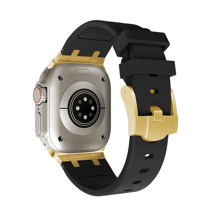 AP Silicone Watch Band For Apple Watch 5 44mm(Gold Black) - Watch Bands by PMC TechLife | Online Shopping South Africa | PMC TechLife