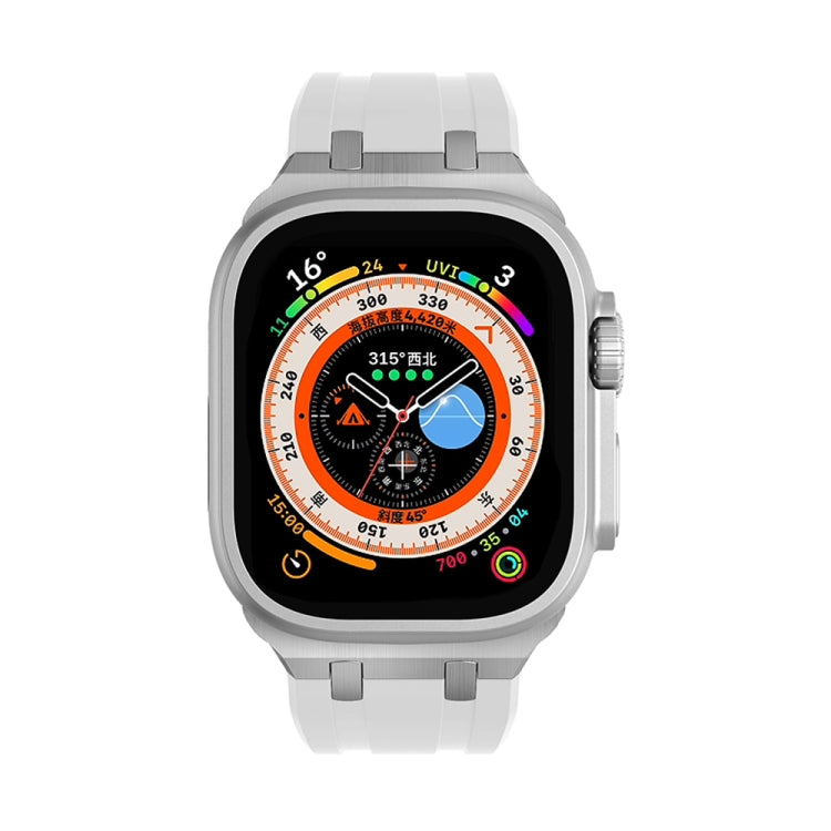 AP Silicone Watch Band For Apple Watch 5 44mm(Silver White) - Watch Bands by PMC TechLife | Online Shopping South Africa | PMC TechLife
