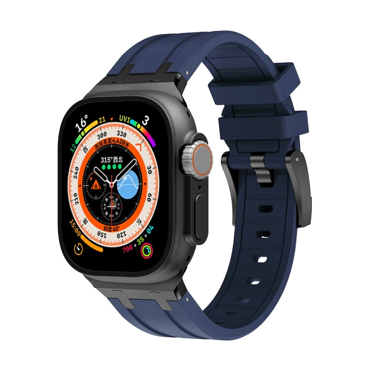 AP Silicone Watch Band For Apple Watch 4 44mm(Black Blue) - Watch Bands by PMC TechLife | Online Shopping South Africa | PMC TechLife