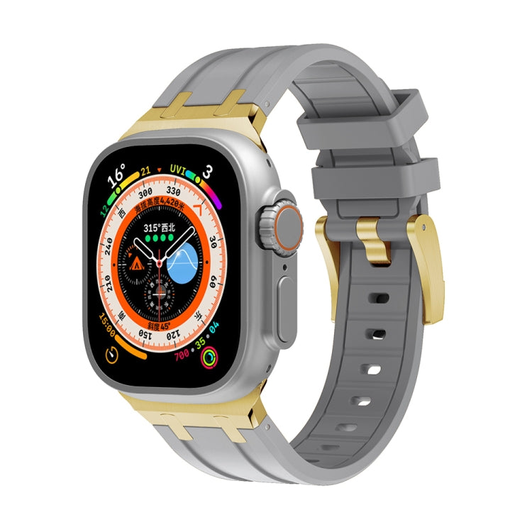 AP Silicone Watch Band For Apple Watch 4 44mm(Gold Grey) - Watch Bands by PMC TechLife | Online Shopping South Africa | PMC TechLife