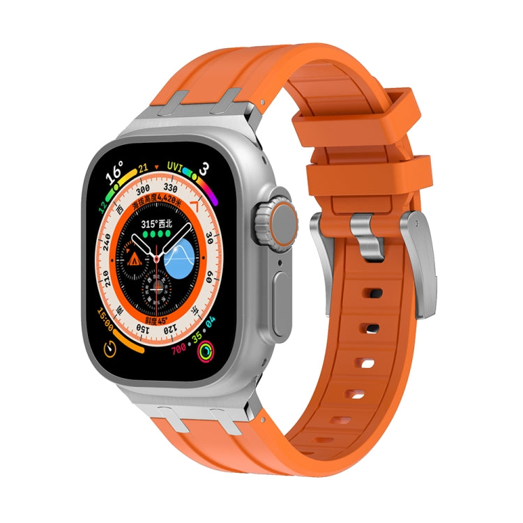 AP Silicone Watch Band For Apple Watch 2 42mm(Silver Orange) - Watch Bands by PMC TechLife | Online Shopping South Africa | PMC TechLife
