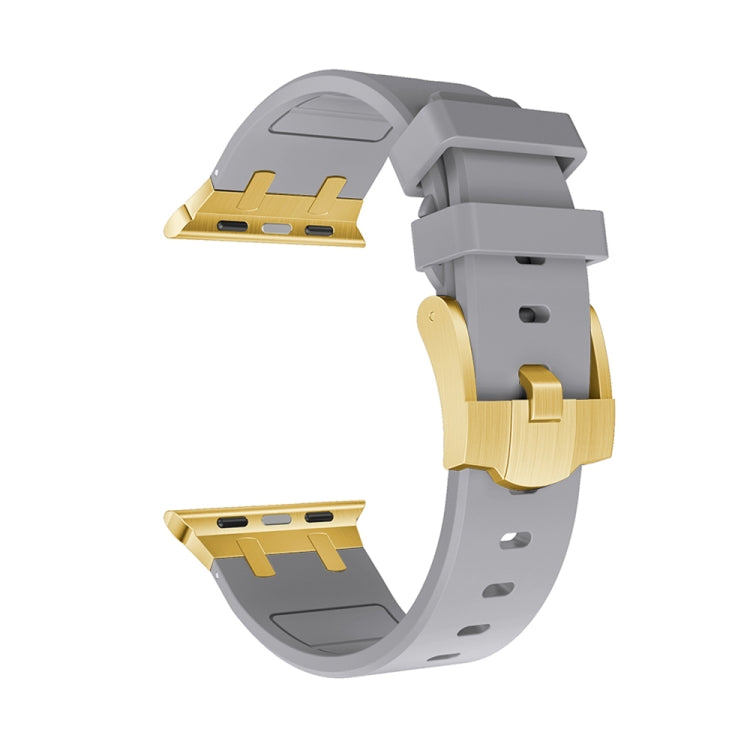 AP Silicone Watch Band For Apple Watch 38mm(Gold Grey) - Watch Bands by PMC TechLife | Online Shopping South Africa | PMC TechLife