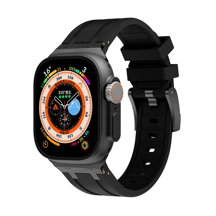 AP Silicone Watch Band For Apple Watch 42mm(Black Black) - Watch Bands by PMC TechLife | Online Shopping South Africa | PMC TechLife