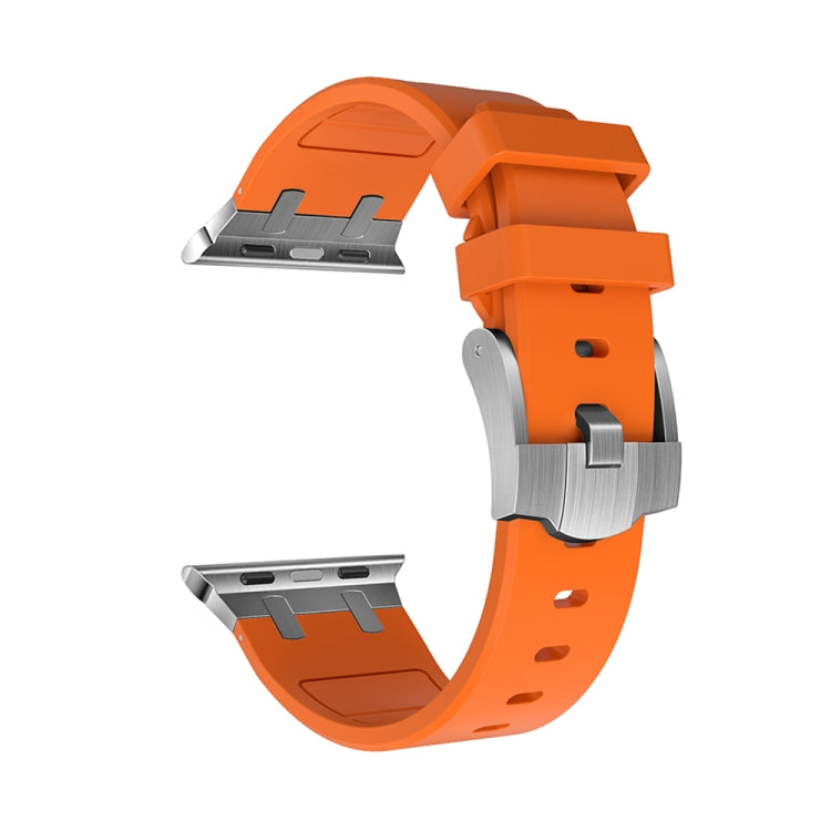 AP Silicone Watch Band For Apple Watch 42mm(Silver Orange) - Watch Bands by PMC TechLife | Online Shopping South Africa | PMC TechLife