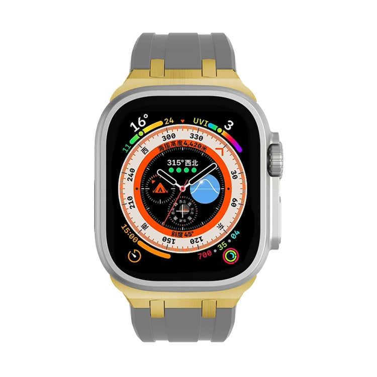 AP Silicone Watch Band For Apple Watch 42mm(Gold Grey) - Watch Bands by PMC TechLife | Online Shopping South Africa | PMC TechLife