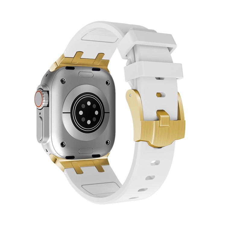 AP Silicone Watch Band For Apple Watch 42mm(Gold White) - Watch Bands by PMC TechLife | Online Shopping South Africa | PMC TechLife