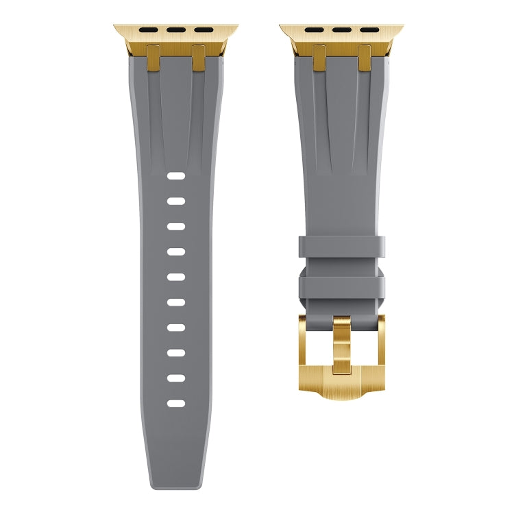 AP Silicone Watch Band For Apple Watch SE 2023 44mm(Gold Grey) - Watch Bands by PMC TechLife | Online Shopping South Africa | PMC TechLife