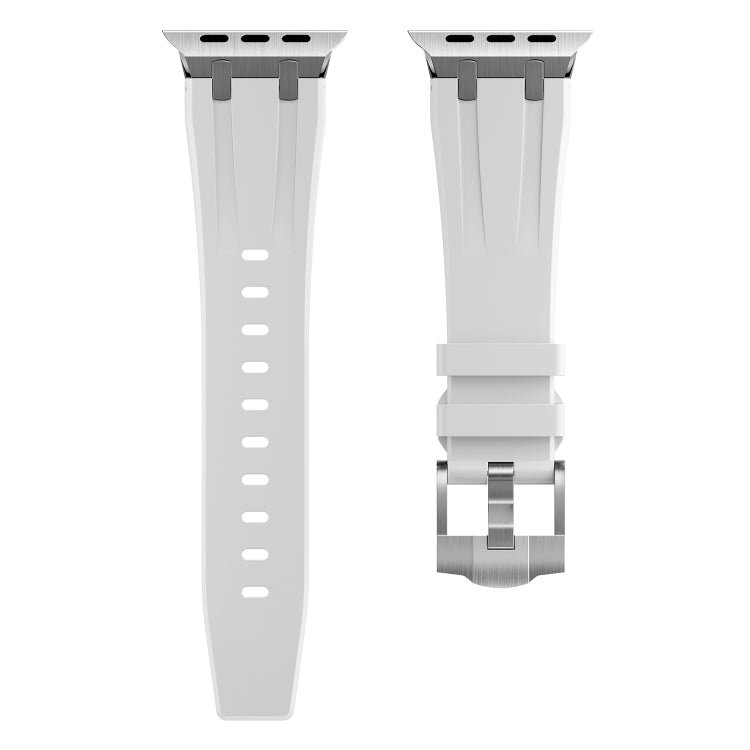 AP Silicone Watch Band For Apple Watch SE 2023 44mm(Silver White) - Watch Bands by PMC TechLife | Online Shopping South Africa | PMC TechLife